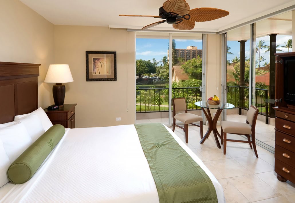 Premium hotel room with king bed and corner view